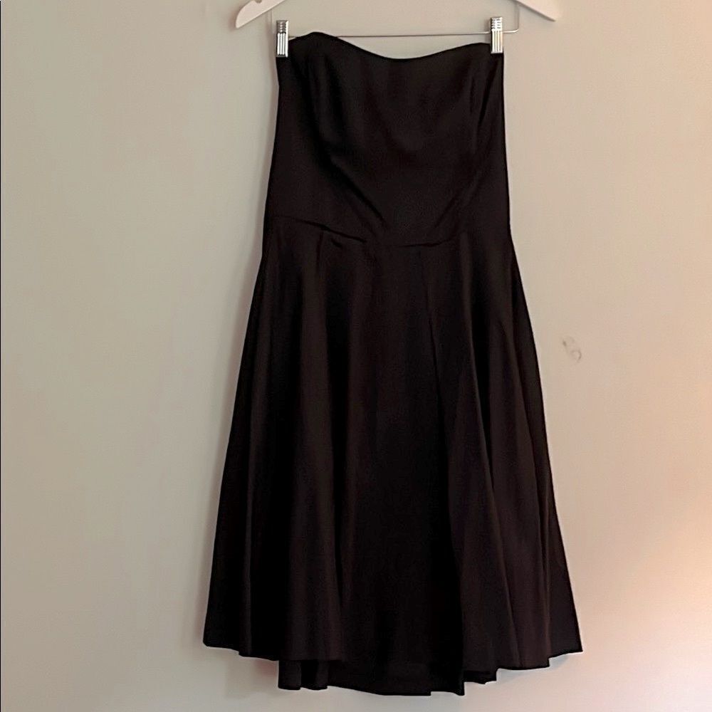French Connection Black Strapless Corset Pleated Cocktail Party Dress size 10